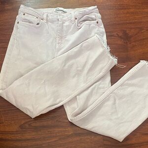 Zara Light Pink Distressed Jeans, size 6